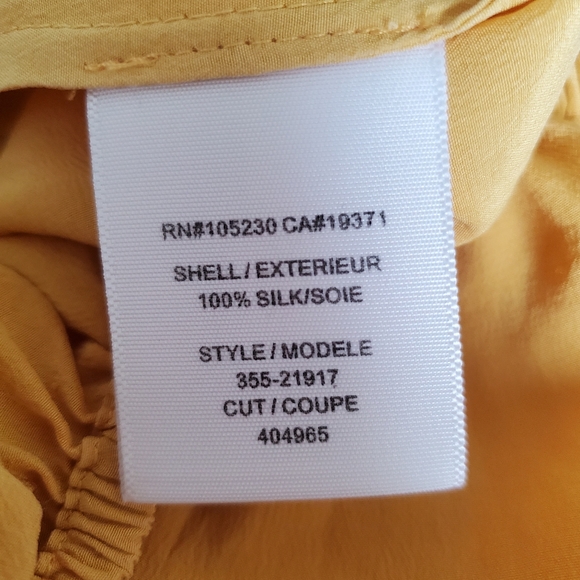 Joie Silk Top Womens Small Ombre Caro Lemon Yellow Gathered Bubble Hem Flowy S - Picture 9 of 14